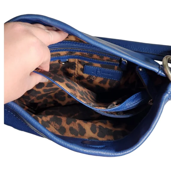 B. Makowsky Blue Soft Genuine Leather Shoulder Bag - Picture 15 of 17